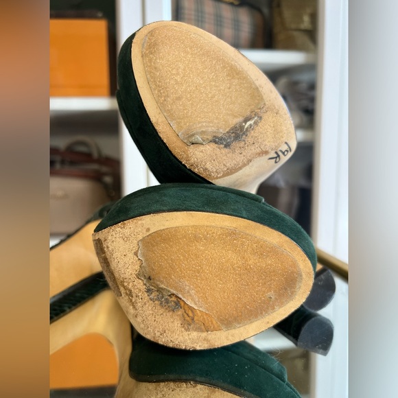 ***SOLD***Green Barneys New York Co-op Peep Toe Booties - Picture 9 of 9